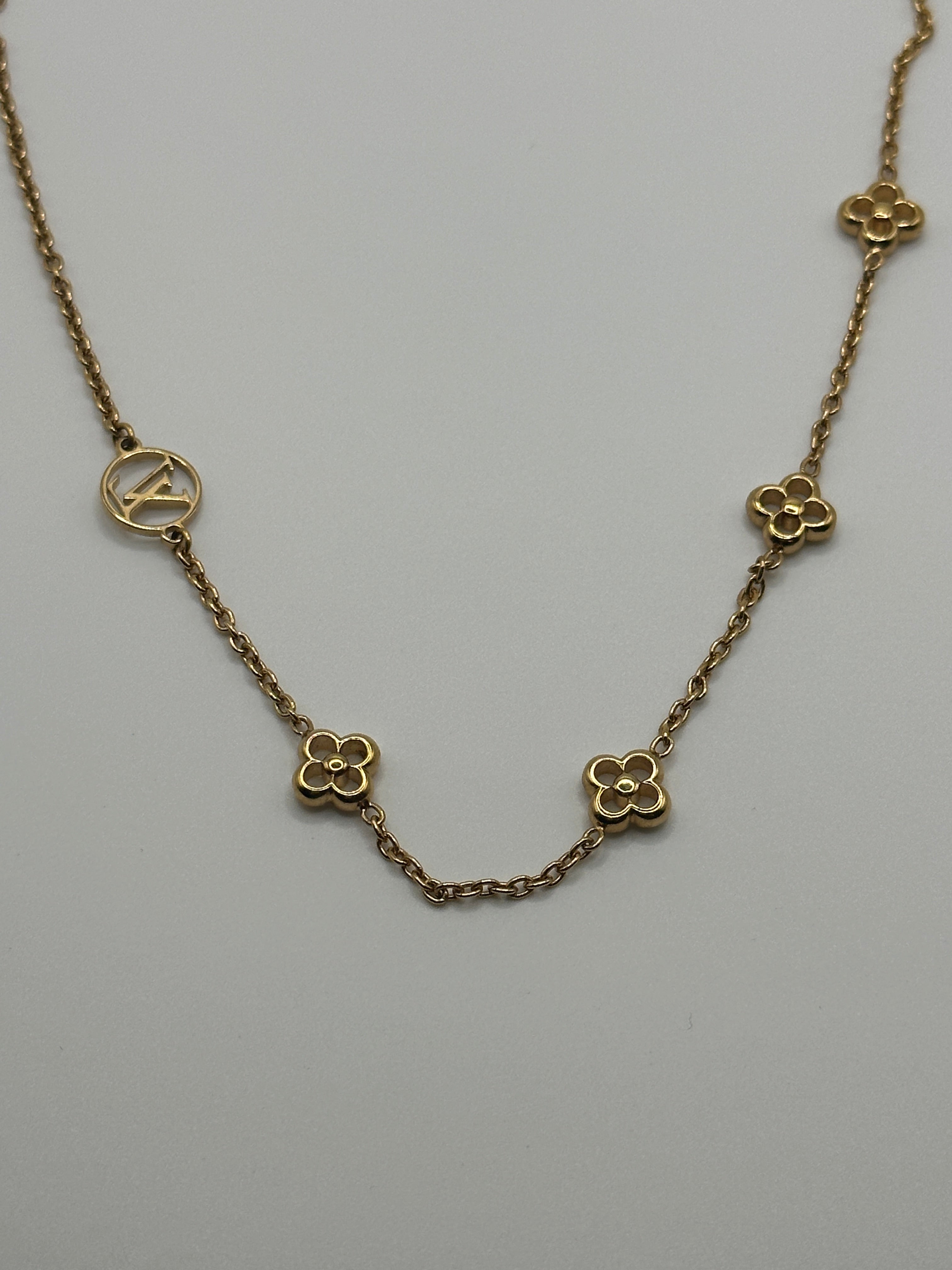 Other jewelry Louis Vuitton Long Necklace Flower Full Golden ref