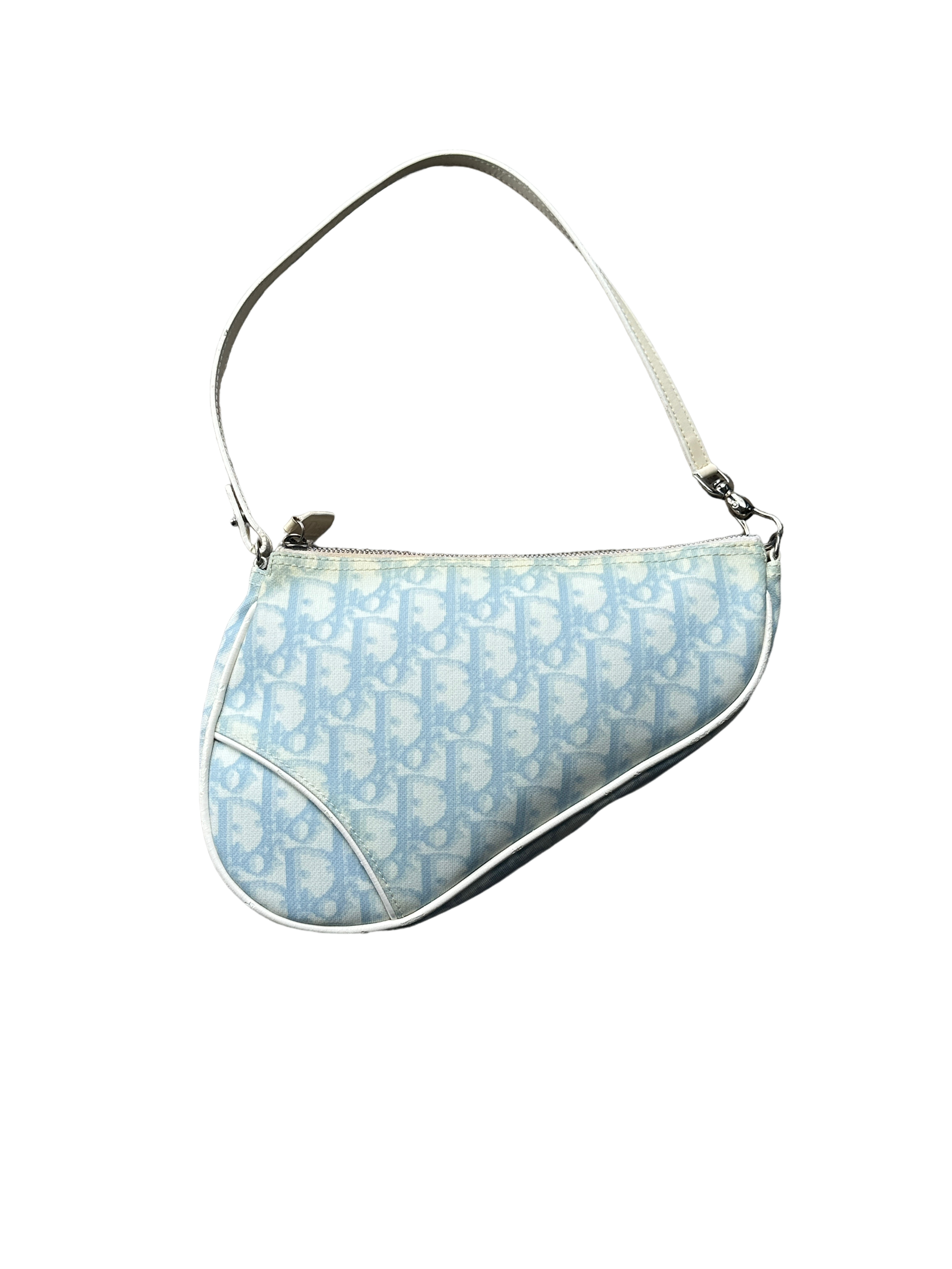 Baby blue dior saddle bag hotsell