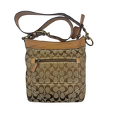COACH KHAKI SIGNATURE CROSSBODY BAG