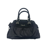 COACH BLACK LEATHER SATCHEL BAG