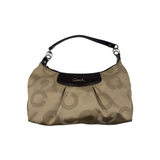 COACH KHAKI SIGNATURE SATIN HOBO BAG