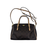 COACH BROWN SIGNATURE SATCHEL BAG