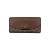 COACH BROWN LEATHER FLAP WALLET