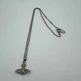 VIVIENNE WESTWOOD SILVER SATURN FLAT NECKLACE