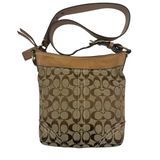 COACH KHAKI SIGNATURE CROSSBODY BAG