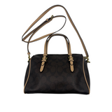 COACH BROWN SIGNATURE SATCHEL BAG