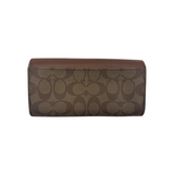 COACH BROWN LEATHER FLAP WALLET