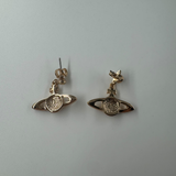 VIVIENNE WESTWOOD MINI BAS RELIEF ROSE GOLD DROP EARRINGS