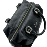 COACH BLACK LEATHER SATCHEL BAG