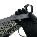 COACH BLACK SIGNATURE TURNLOCK SHOULDER BAG