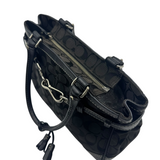 COACH BLACK SIGNATURE HORSEBIT SATCHEL BAG