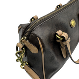 COACH BROWN SIGNATURE SATCHEL BAG