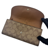 COACH BROWN LEATHER FLAP WALLET