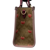 COACH SIGNATURE HEART PRINT MINI TOTE BAG