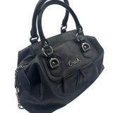COACH BLACK LEATHER SATCHEL BAG