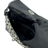 COACH BLACK SIGNATURE TURNLOCK SHOULDER BAG