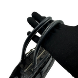 COACH BLACK SIGNATURE HORSEBIT SATCHEL BAG