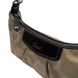 COACH KHAKI SIGNATURE SATIN HOBO BAG
