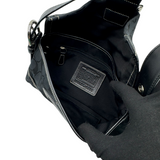 COACH BLACK SIGNATURE BUCKLE SHOULDER BAG