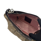 COACH KHAKI SIGNATURE SATIN HOBO BAG