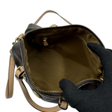 COACH BROWN SIGNATURE SATCHEL BAG