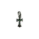 CHROME HEARTS BABY FAT CROSS EMERALD PENDANT