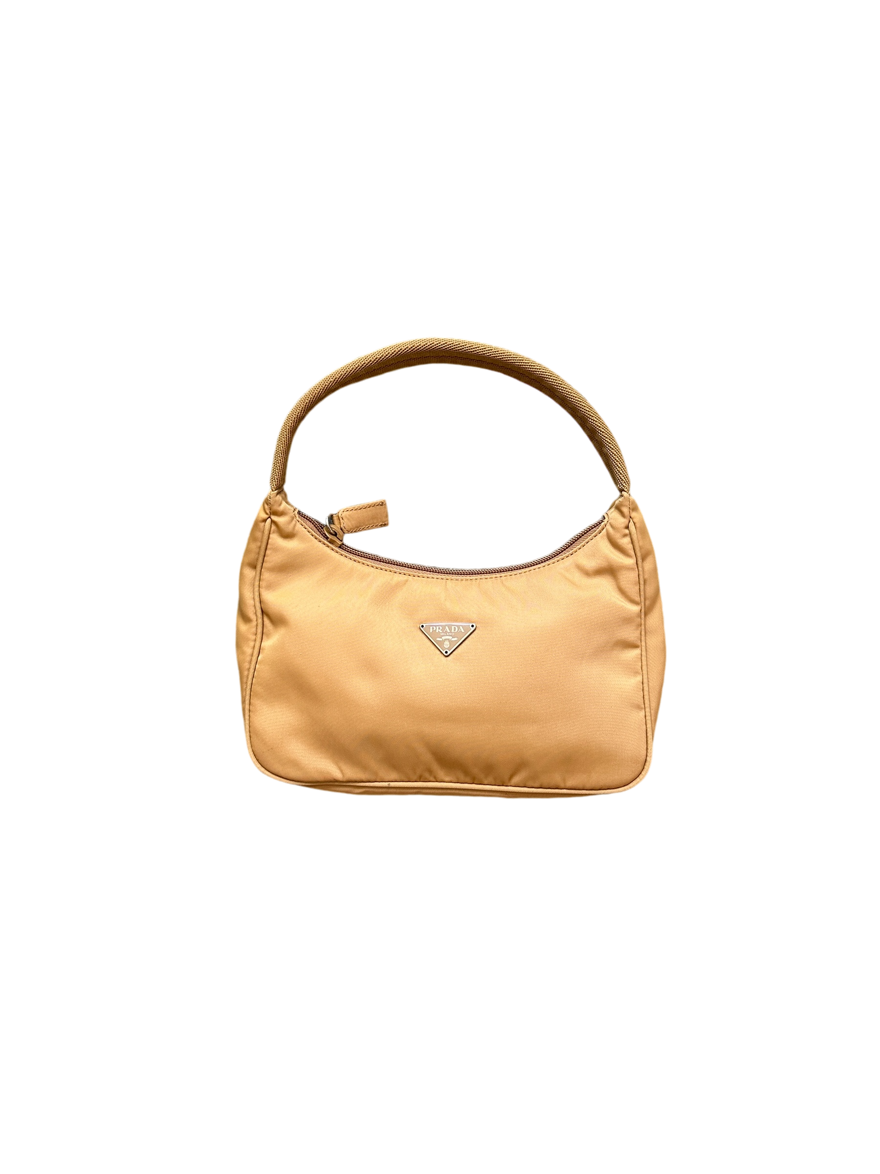 PRADA NYLON YELLOW HOBO HANDBAG