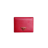 PRADA LEATHER RED FLAP WALLET