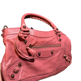 BALENCIAGA PINK LAMBSKIN LEATHER CITY BAG