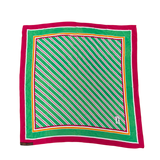 SAINT LAURENT GREEN PINK SILK SCARF