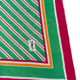 SAINT LAURENT GREEN PINK SILK SCARF