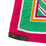 SAINT LAURENT GREEN PINK SILK SCARF