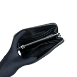 PRADA LEATHER LONG BLACK WALLET