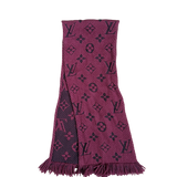 LOUIS VUITTON PURPLE WOOL MONOGRAM SCARF