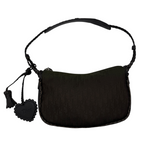 DIOR BLACK TROTTER CANVAS FRINGE SHOULDER BAG