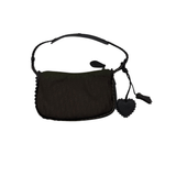 DIOR BLACK TROTTER CANVAS FRINGE SHOULDER BAG