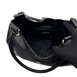 PRADA BLACK NYLON/LEATHER BUCKLE SHOULDER BAG