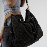 LOUIS VUITTON DENIM MONOGRAM NEO CABBY GM BLACK BAG