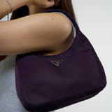 PRADA NYLON PURPLE HOBO SHOULDER BAG