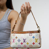 LOUIS VUITTON MURAKAMI MULTICOLOUR WHITE POCHETTE BAG