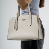 COACH WHITE LEATHER MINI TOTE BAG