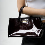 LOUIS VUITTON MAROON PATENT LEATHER HANDBAG