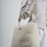 PRADA NATURAL WOOL AND CASHMERE TOTE BAG