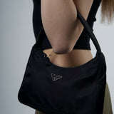 PRADA NYLON BLACK HOBO SHOULDER BAG