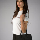 FENDI BLACK BAGUETTE CLOTH HANDBAG
