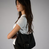 FENDI BLACK SUEDE MAMA BAGUETTE BAG