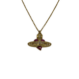 VIVIENNE WESTWOOD GOLD DIAMANTE HEART NECKLACE