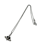 VIVIENNE WESTWOOD SILVER SMALL DIAMANTE HEART NECKLACE