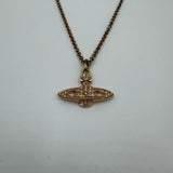 VIVIENNE WESTWOOD ROSEGOLD FLAT SATURN NECKLACE
