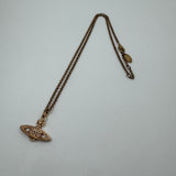 VIVIENNE WESTWOOD ROSEGOLD FLAT SATURN NECKLACE